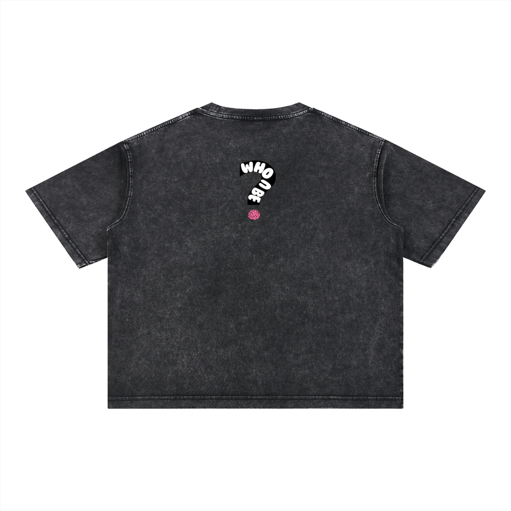 Who U Be King Icon Mineral Wash Boxy Cotton T-Shirt