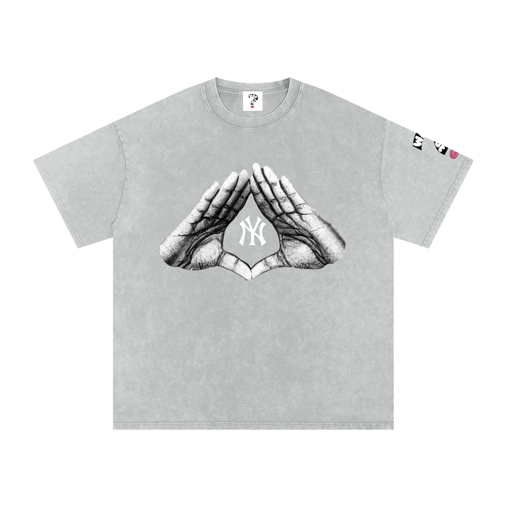 NY artist Snow Washed Oversized Cotton T-Shirt